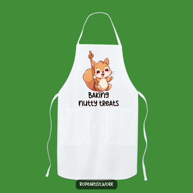 Funny Squirrel Apron - Kawaii Swinging Rope Chef Design, Cute Cooking Gift