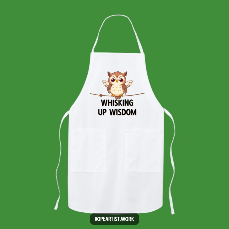 Funny Owl Apron - Smiling Tightrope Chef Design, Perfect Gift for Cooks