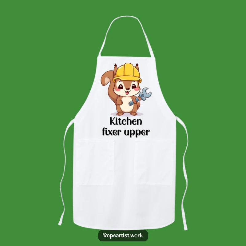 Funny Kawaii Squirrel Apron: Chef's Hard Hat Tool Gift