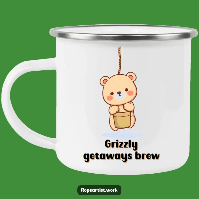 Funny Bear Camping Mug - Adorable Rope Cup, Sweet Outdoor Gift