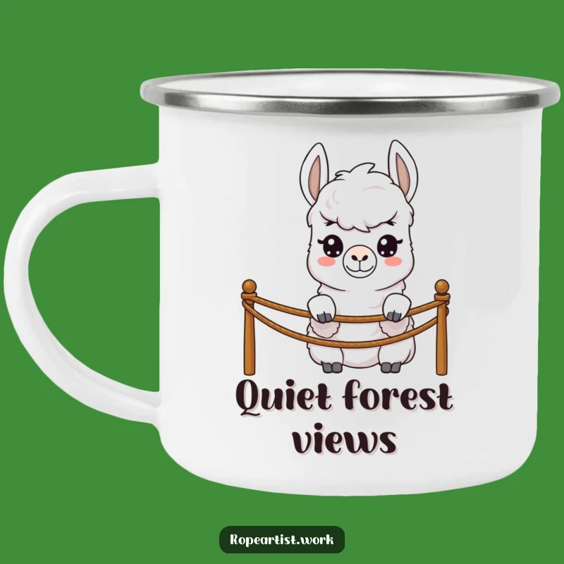 Funny Llama Camping Mug - Shy Peeking Cup, Unique Outdoor Gift