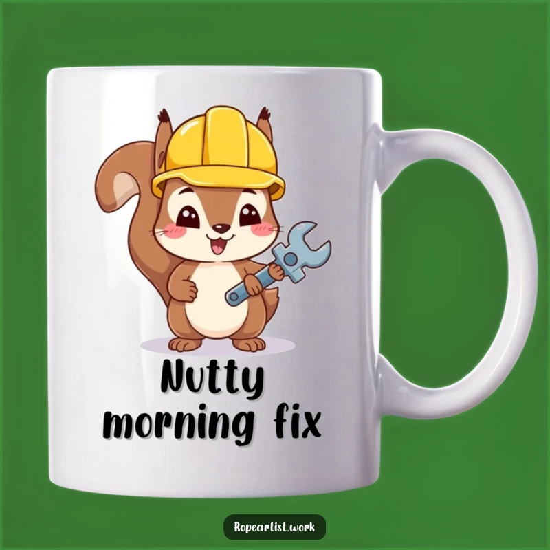 Funny Kawaii Squirrel Hard Hat Mug: Tiny Wrench Builder Gift