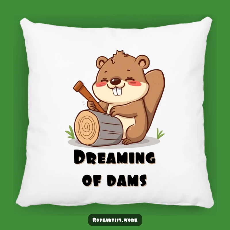 Soft Funny Kawaii Beaver Pillow: Cheerful Sawing Comfort Gift