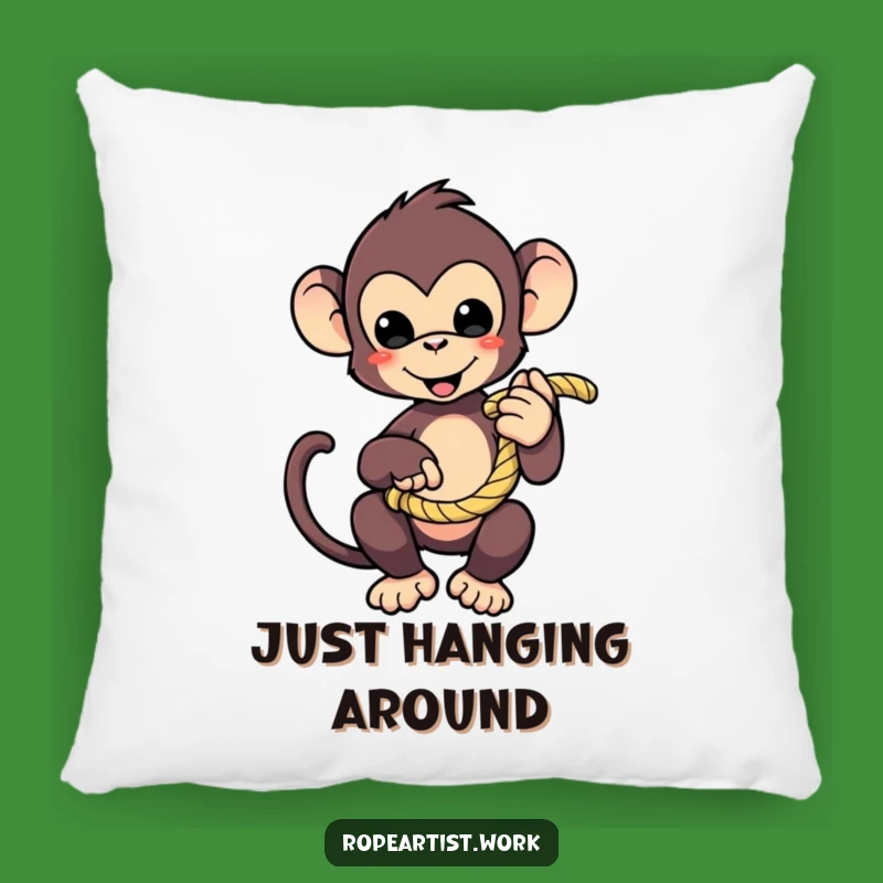 Funny Monkey Pillow - Cozy Playful Character Rope Cushion, Hilarious Gift Accent