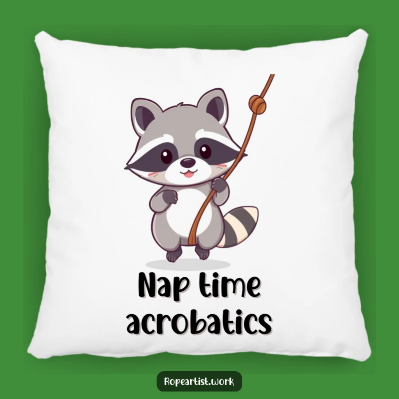 Funny Kawaii Raccoon Pillow: Cuddle Up with Playful Swinger, Adorable Gift Comfort