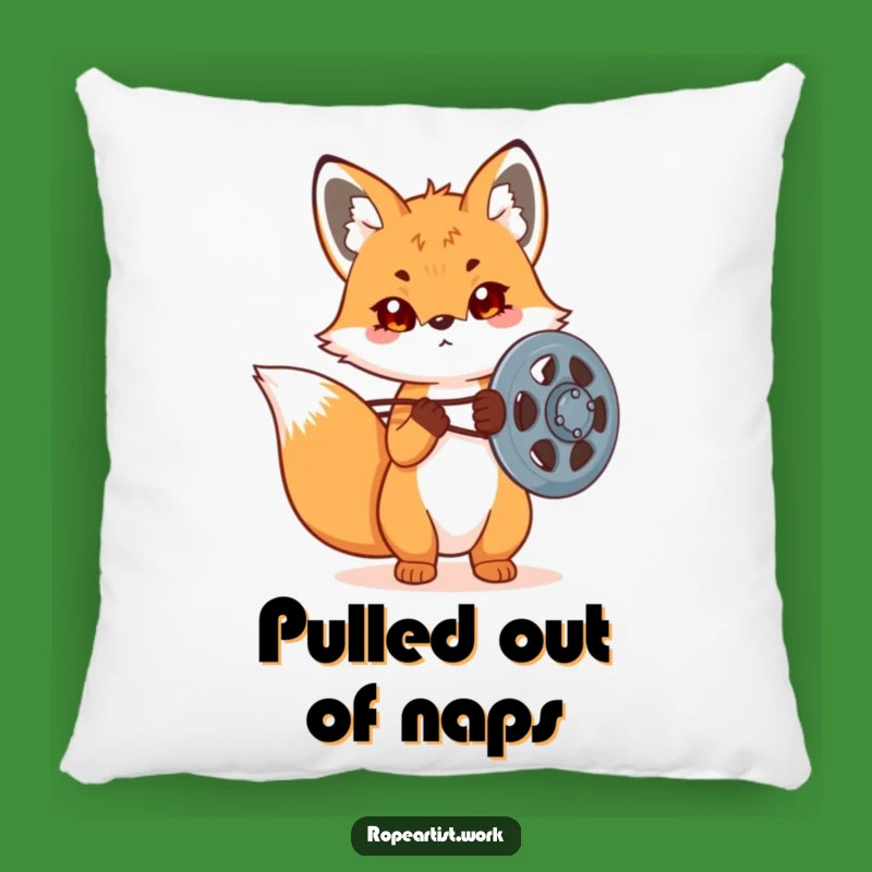Funny Kawaii Fox Pulley Pillow: Cozy Comfort with Focused Mechanic, Adorable Gift