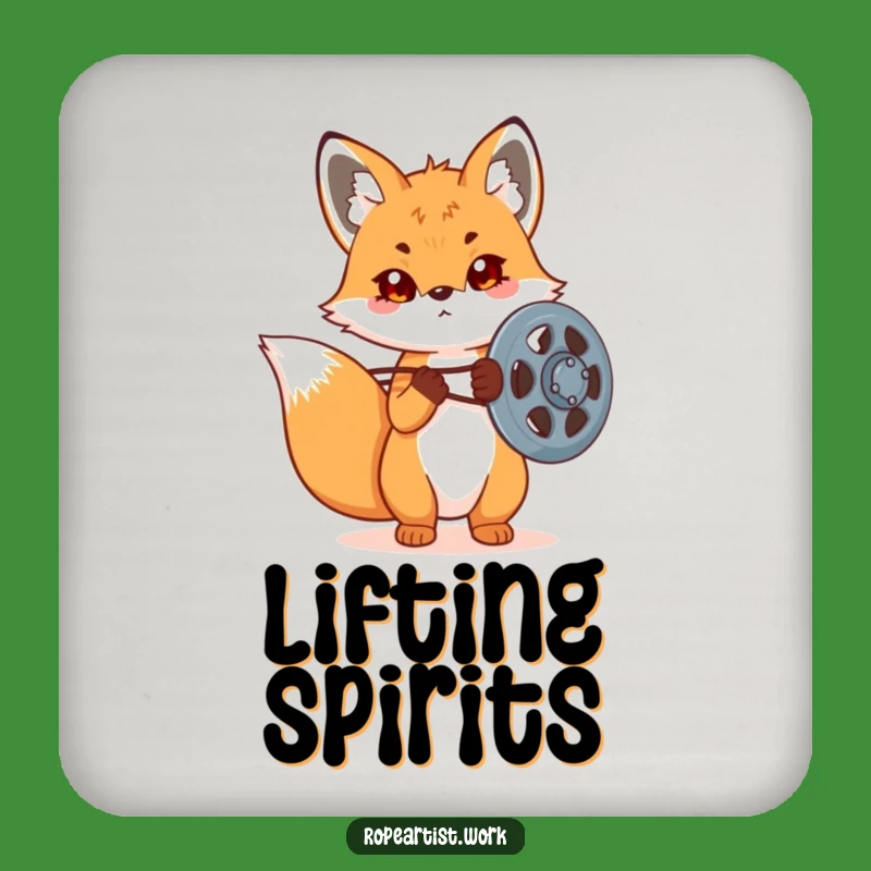 Funny Kawaii Fox Pulley Drink Coasters: Protect Surfaces with Focused Mechanic, Gift Set