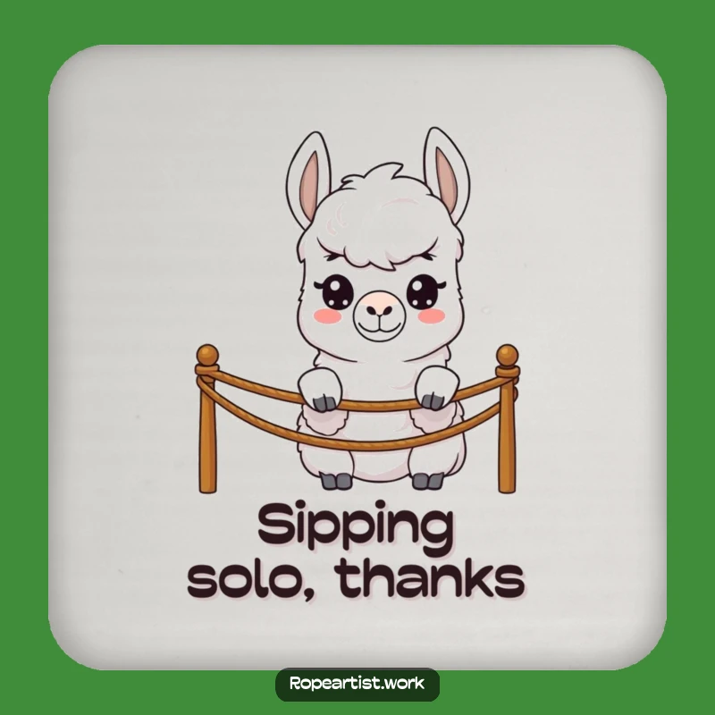 Funny Llama Coaster - Shy Peeking Protector, Great Gift for Hosts