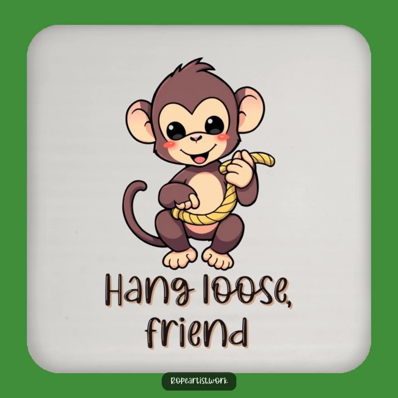 Funny Monkey Coaster - Playful Character Rope Drink Protector, Gift for Hosts