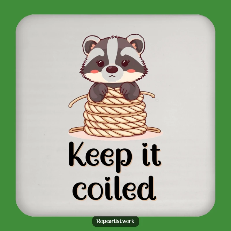 Funny Kawaii Badger Drink Coasters: Protect Surfaces with Balanced Acrobat, Gift Set