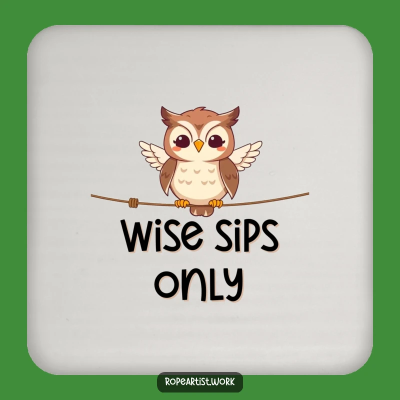 Funny Owl Coaster - Smiling Tightrope Protector, Great Gift for Hosts
