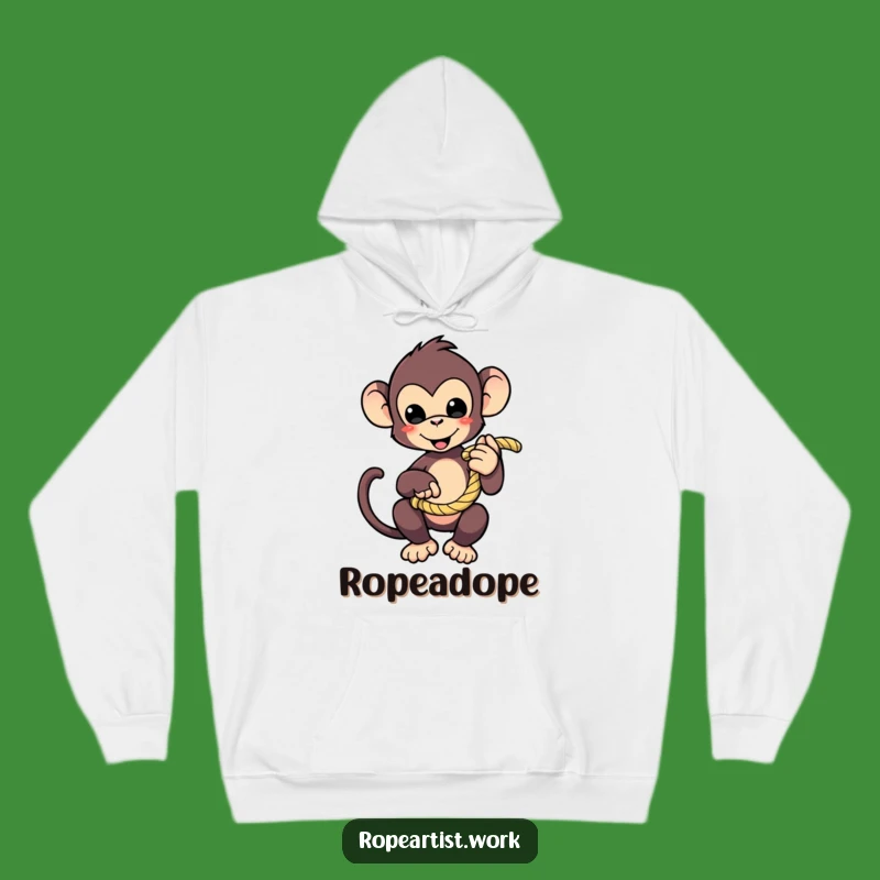 Funny Monkey Hoodie - Cozy Playful Character Rope Apparel, Great Funny Gift