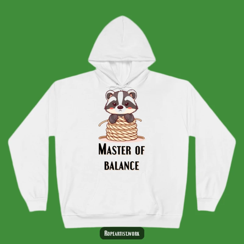 Funny Kawaii Badger Hoodie: Cozy Up with Balanced Animal for a Comfy Gift