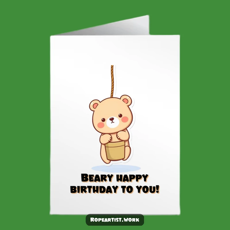 Free Printable Birthday Card: Bear Bucket Surprise, Hilarious Downloadable Gift for Joy