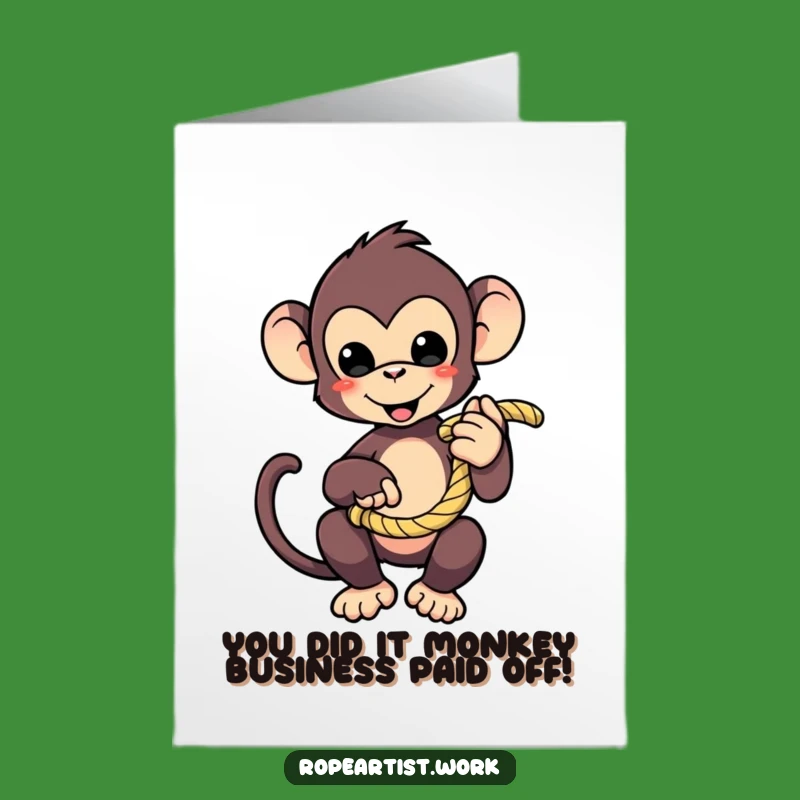 Free Printable Congrats Card: Monkey Rope Fun, Downloadable & Hilarious Celebration Gift