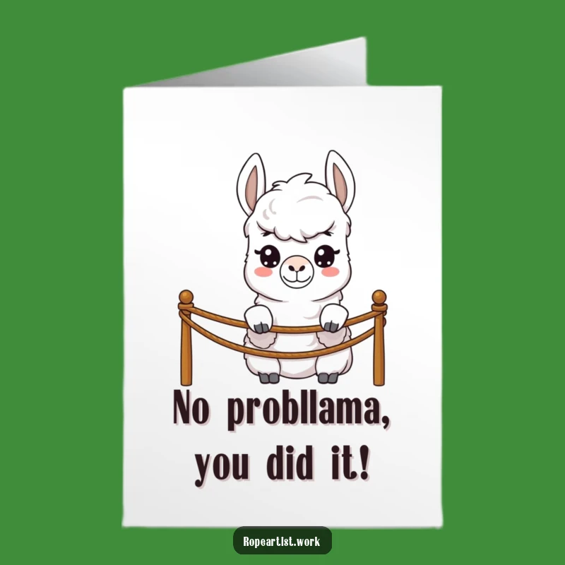 Free Printable Congrats Card: Shy Llama Peek, Downloadable & Adorable Gift