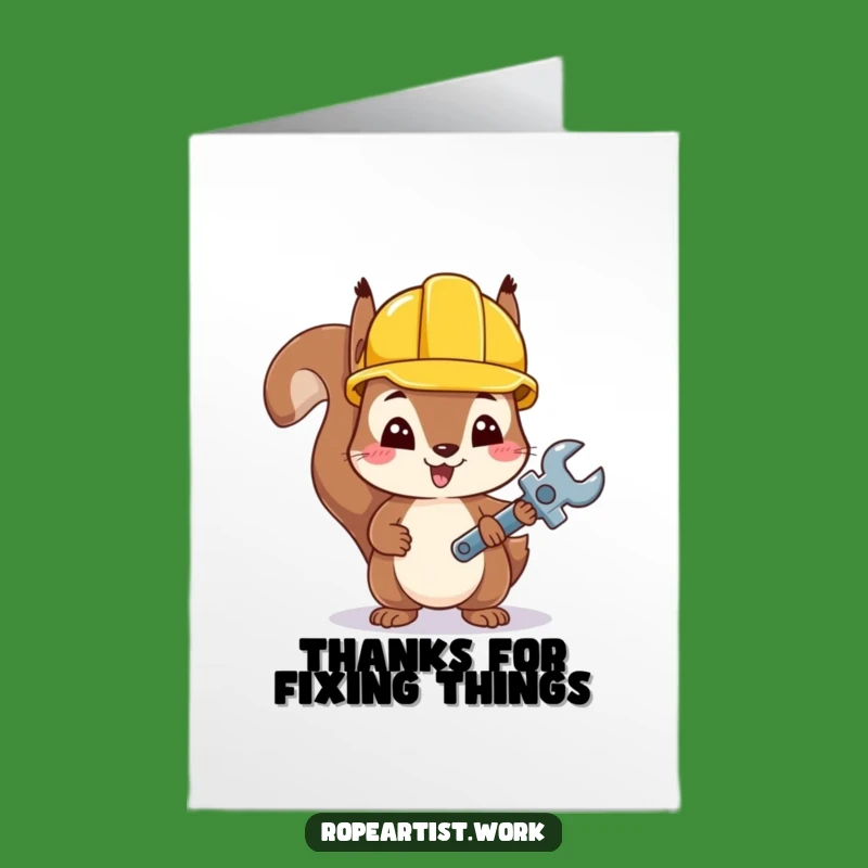 Free Printable Thank You Card: Funny Squirrel Builder, Thoughtful Downloadable Gift