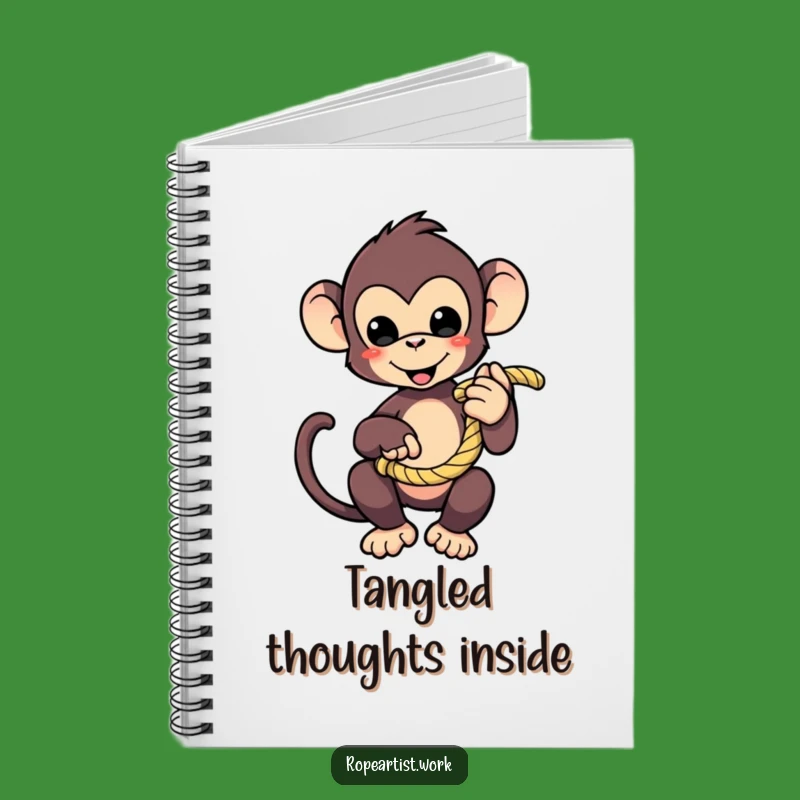 Funny Monkey Notebook - Playful Character Rope Journal, Perfect Gift for Writers