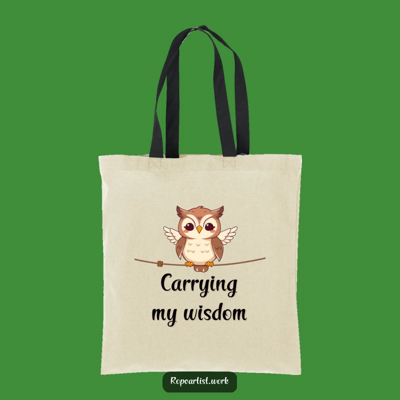 Funny Owl Tote Bag - Smiling Tightrope Accessory, Perfect Gift for Organizers