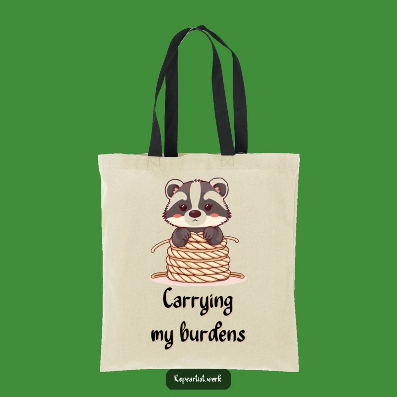 Funny Kawaii Badger Tote Bag: Carry with Balance, Chic Accessory for a Gift