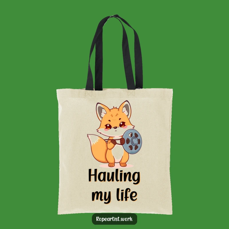 Funny Kawaii Fox Pulley Tote Bag: Carry Your Tools with a Focused Animal, Chic Gift