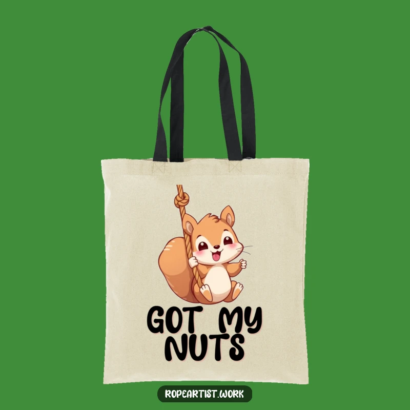 Funny Squirrel Tote Bag - Kawaii Swinging Rope Accessory, Cute Gift Idea